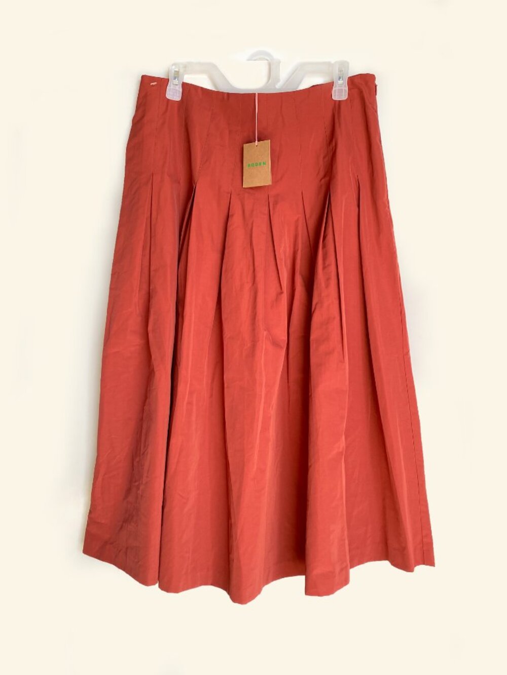 NWT Boden Valentina Taffeta Midi Skirt Size 10R A-Line Pleated - Picture 2 of 7